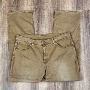 Men's Straight Jeans in Olive Brown - Mott & Bow